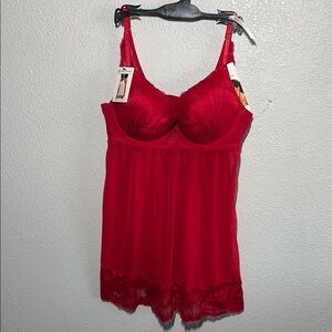 Elegant Red Lace Lingerie Set